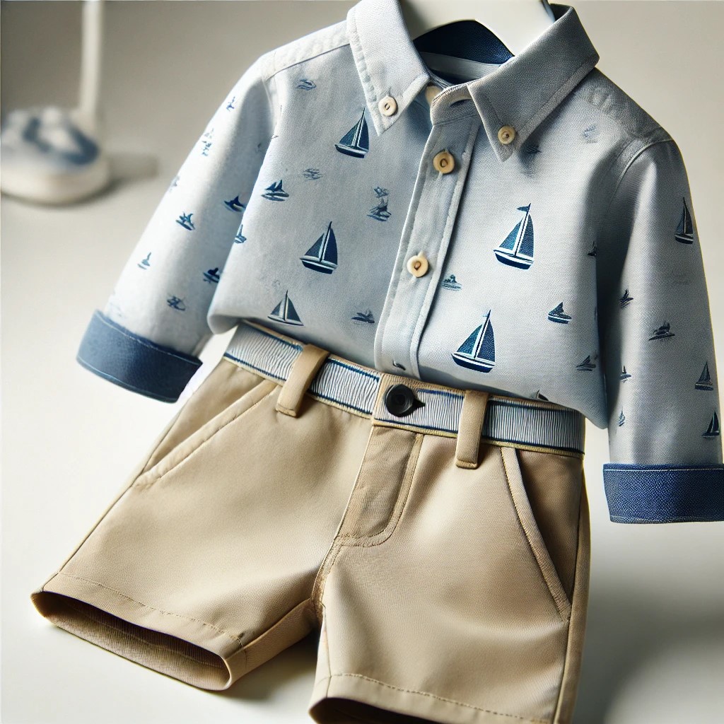 Light Blue Full Sleeve Shirt and Beige Trouser Pair