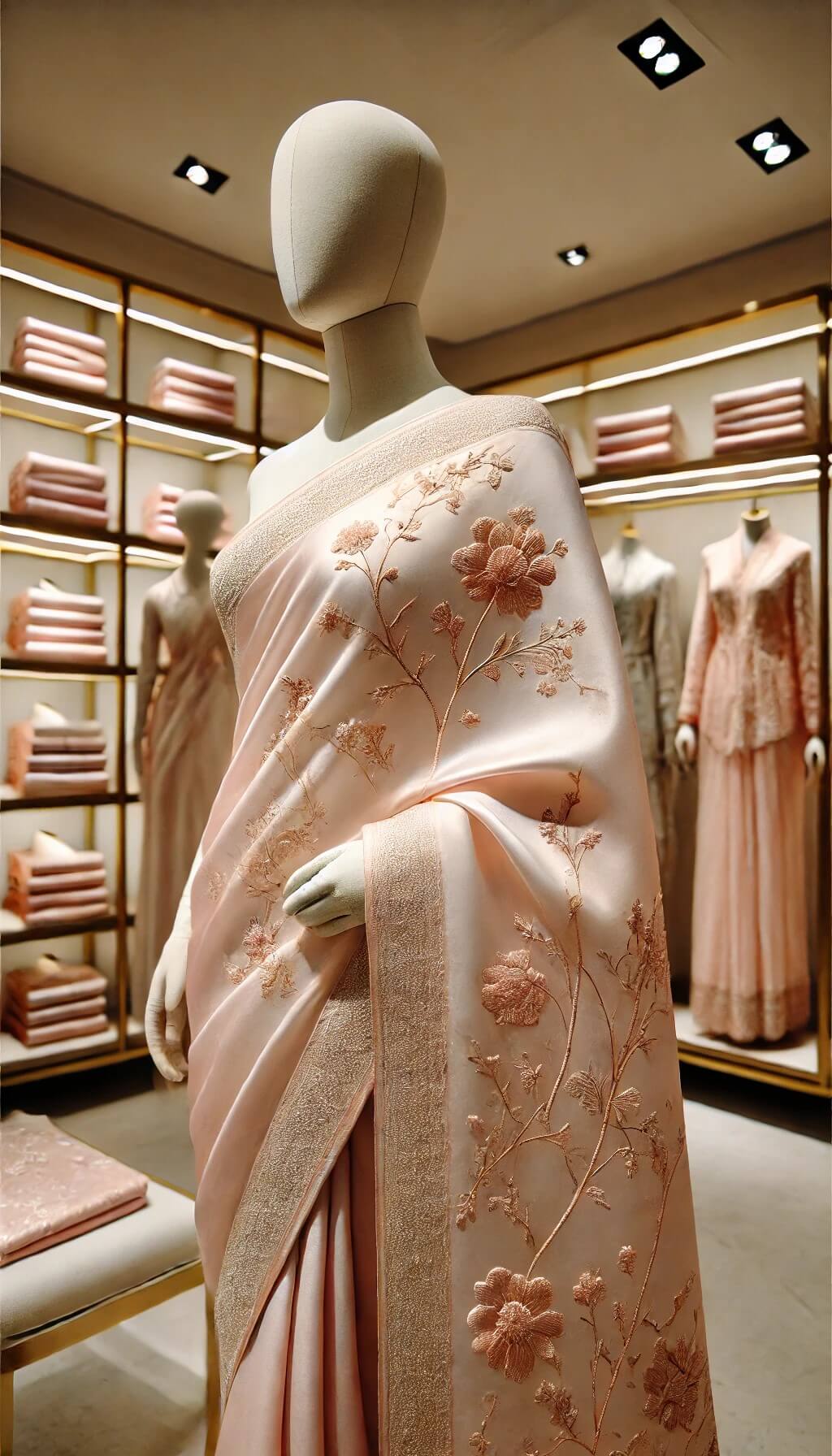 pastel pink saree